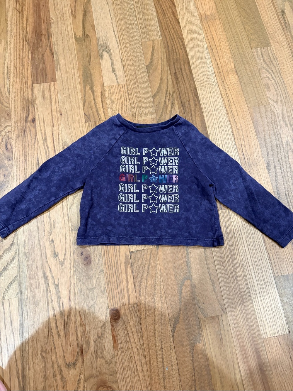 Kidpik toddler girl slightly cropped thin Girl Power sweatshirt